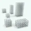 Octagonal Supports Wine Rack Revit Family rendered in black and white and in different configurations to showcase its parametric flexibility. This family is very easy to use since it comes with a back panel so you can place your bottles in a breeze. Once the bottles are placed, turn off the back panel to get it ready for rendering. Don't wait any longer and add this Octagonal Supports Wine Rack Revit Family to your cart today.