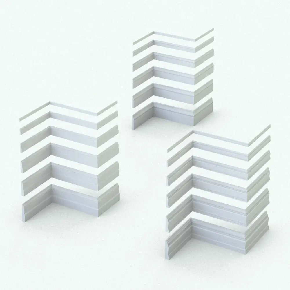 Parametric Revit Wall Sweep Families - Baseboards Pack 10 size variations. Parametric Revit Wall Sweep Families - Baseboards Pack 10 showcasing their parametric behavior.