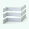 Parametric Revit Wall Sweep Families - Baseboards Pack 10 in 3D view and rendered in AO style to see details better. These Revit moldings are fully parametric to adapt to any project size and requirements.