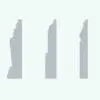Parametric Revit Wall Sweep Families - Baseboards Pack 10 in cross-section view and rendered in solid gray color to easily understand the shapes.