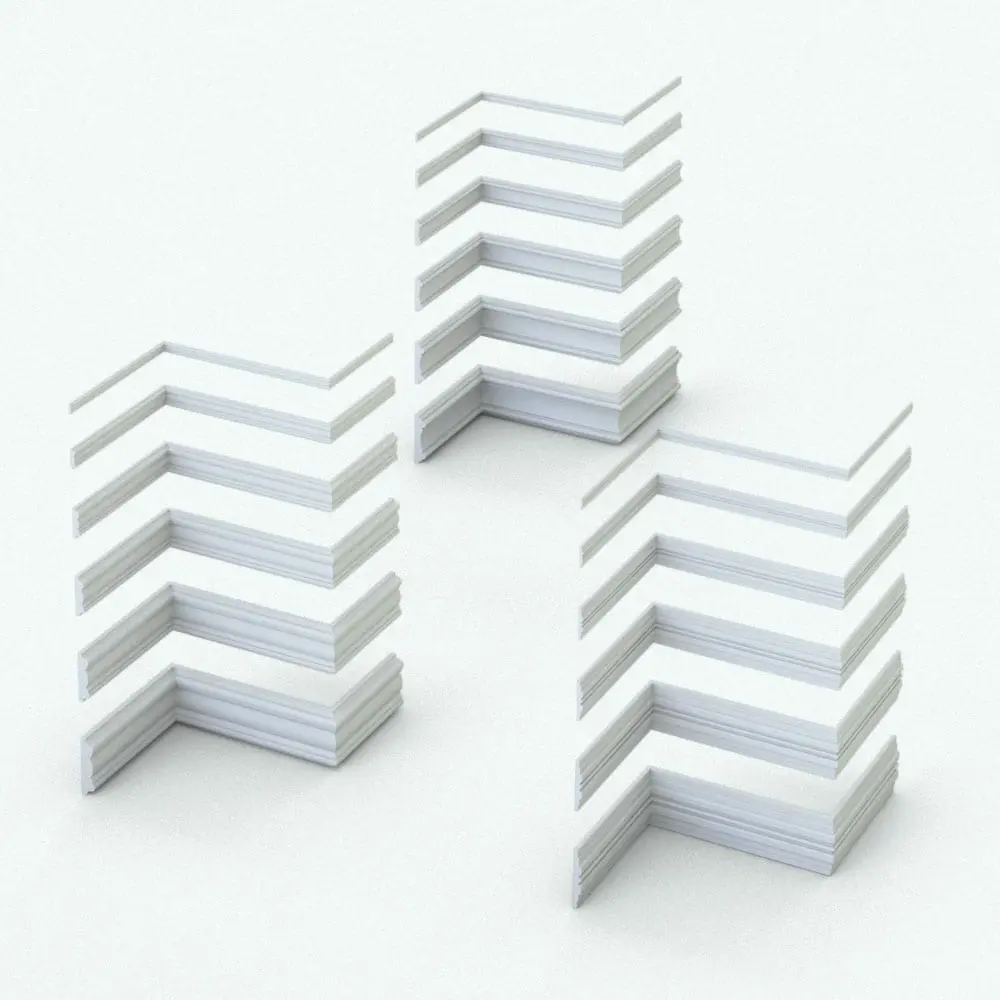 Classic Revit wall sweeps size variations Classic Revit wall sweeps size variations rendered in Ambient occlusion.