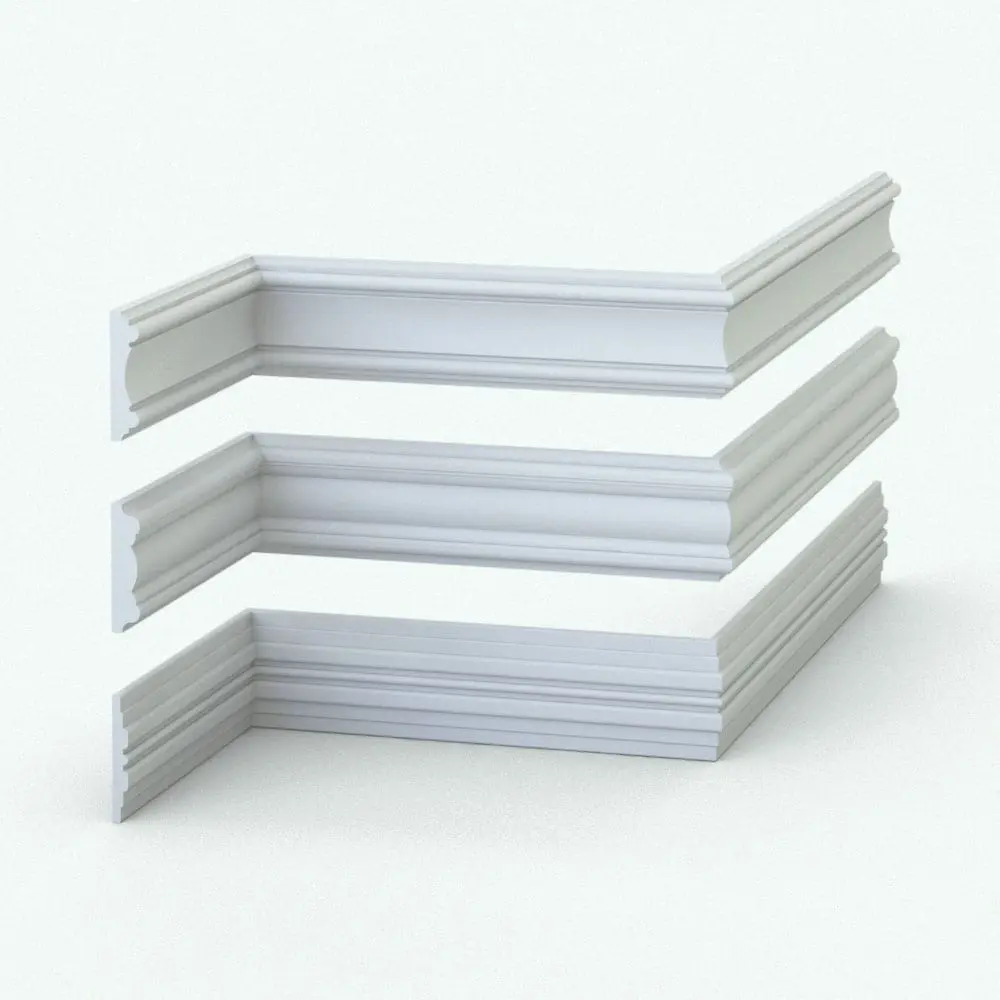 Classic Revit sweep families in 3D. Classic Revit sweep families in 3D and rendered in Ambient occlusion.