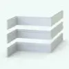 Detailed Profile Revit Sweep Families - Baseboards Pack 2 in 3D view and rendered in AO mode. Three different profiles to choose from and to make your projects stand out. Use this Revit wall sweep family in your projects now!
