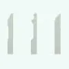 Detailed Profile Revit Sweep Families - Baseboards Pack 2 in cross-section view and rendered in a solid gray color to easily visualize all details.