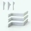 Decorative Revit Wall Sweep Families - Chair Rails Pack 2 in 3D and cross-section views. Both rendered in ambient occlusion mode.