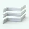 Decorative Revit Wall Sweep Families - Chair Rails Pack 2 in a 3D ambient occlusion render to show details even better.