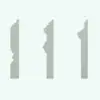 Stylish Modern Revit Sweep Families - Baseboards Pack 3 in cross-section view and rendered in flat gray color to see the details better.