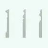 Traditional Look Revit Sweeps -Baseboards Pack 4 in cross-section view and rendered in solid gray color to easily identify their shapes.