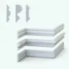 Traditional Revit Wall Sweep Families - Chair Rails Pack 4 in 3D and cross-section. Both rendered in ambient occlusion mode.