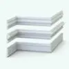 Traditional Revit Wall Sweep Families - Chair Rails Pack 4 in 3D and rendered in AO mode to see all details.