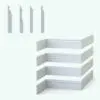 Elegant Style Revit Sweeps - Baseboards Pack 5 in cross-section and 3D views, both rendered in ambient occlusion style.