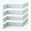 Elegant Style Revit Sweeps - Baseboards Pack 5 in 3D view and rendered in ambient occlusion style to see the details more clearly.
