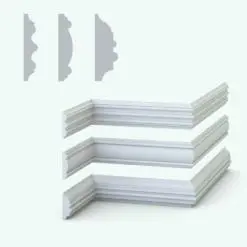 Ornate Revit Wall Sweep Families - Chair Rails Pack 5 in cross-section and 3D. Both rendered in AO mode.