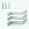 Sleek Line Revit Wall Sweep Profiles - Baseboards Pack 6 in cross-section and 3D view and rendered in black and white (ambient occlusion mode). Use these Revit wall sweep profiles in any project to give them a touch of elegance in a few clicks.