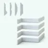 Minimalist Revit Wall Sweeps - Chair Rails Pack 6 in cross-section and 3D views. Both rendered in ambient occlusion mode.
