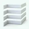 Minimalist Revit Wall Sweeps - Chair Rails Pack 6 in 3D view and rendered in ambient occlusion to see details more clearly.