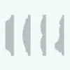Minimalist Revit Wall Sweeps - Chair Rails Pack 6 in cross-section and rendered in solid gray color to see details a lot clearer.