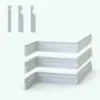 Classic Design Revit Sweep - Baseboards Pack 7 in cross-section and 3D views, both rendered in AO mode.