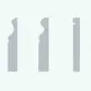 Classic Design Revit Sweep - Baseboards Pack 7 in cross-section view and rendered in solid gray color to understand the shapes better.