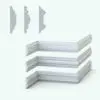 Vintage Revit Wall Sweep Families - Chair Rails Pack 7 in cross-section and 3D views. Both rendered in ambient occlusion mode.