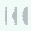 Elegant Revit Wall Sweep Families - Chair Rails Pack 8 in cross-section view and rendered in solid gray color to clearly identify the shapes.