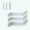 Elegant Decorative Revit Wall Sweeps - Baseboards Pack 9 in cross-section and 3D view, both rendered in ambient occlusion mode. These Revit sweep baseboards are fully parametric and they adapt to any project size.