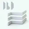 Modern Revit Wall Sweep - Chair Rails Pack 9 shown in cross-section and 3D view. Both rendered in ambient occlusion mode.