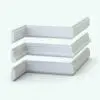 Modern Revit Wall Sweep - Chair Rails Pack 9 in 3D ambient occlusion to see details better.
