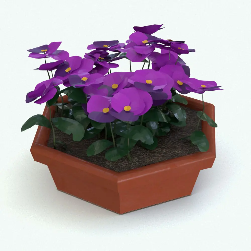 Revit Family / 3D Model - Pansies Revit Plant Family Rendered inside of Revit Pansies Revit Plant Family rendered in Revit in 3D. Ideal for interior or exterior design projects, this and all our Revit plants are created with a hybrid technology that allows they to look realistic in any setting. Additionally, all our Revit plants include 3D Max, AutoCAD and Vray version so you can use them in different platforms.