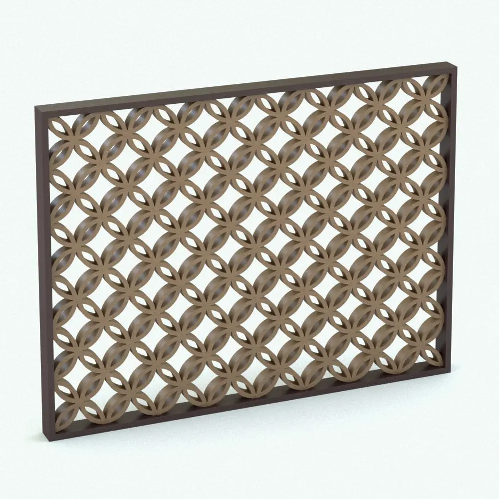 Revit Family / 3D Model - Patterned Partition Wall Revit Family Rendered in color Patterned Partition Wall Revit Family rendered in earthy tones. Ideal for residential, commercial or hospitality projects, this partition wall Revit family is the perfect solution to softly split any architectural space while letting light and views through.