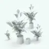 Peace Lily Plant Revit Family in different sizes and configurations to showcase its parametric flexibility. As seen on this image, either the plant or the pot can be turned on/off independently. This allows you to mix and match plants and pots from different families from our website. Ideal to add a touch of life to your 3D renderings, this Peace Lily Plant Revit Family will certainly make your projects look amazing.