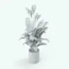 Peace Lily Plant Revit Family in 3D and rendered without any materials to show the shapes better. This Revit family is fully parametric, easy to use and ready to render. Just load it into your Revit project, select the materials and hit the render button for instant results. Don't wait any longer and get this Peace Lily Plant Revit Family now.