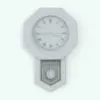 Traditional Pendulum Wall Clock Revit Family rendered in ambient occlusion mode.