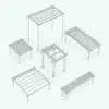 Traditional Pergola Revit Family in different sizes and configurations to showcase its parametric flexibility. Ideal for gardens, public spaces or hospitality projects, this Pergola Revit Family will make your projects stand out from the crowd immediately.