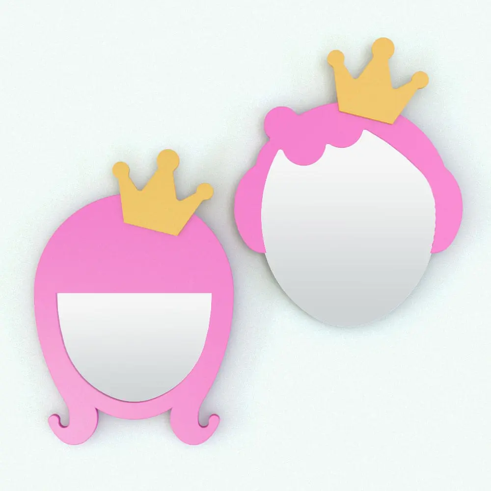 Princess Revit Mirror Family in 3D. Princess Revit Mirror Family in 3D and rendered in color showcasing the two different head shapes. Fully parametric and customizable Revit mirror family.