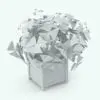 Purple Shamrock Revit Plant Family in 3D and rendered in black and white (ambient occlusion style) to showcase the shapes and details better. Ideal for centerpieces, office decorations, kitchen decor and more, this realistic Revit plant family will make your renders stand out in just a few clicks.
