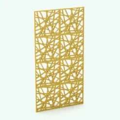 Random Lines Revit Folding Partition Family rendered in 3D and in a bright yellow finish. This fully parametric family is the perfect solution to bring your space's scale down. Don't waste any more time and add this Random Lines Revit Folding Partition Family to your cart now.