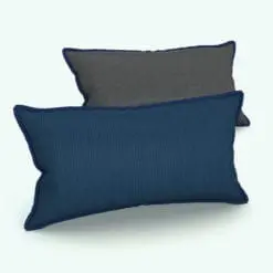 Rectangular Revit Cushion Family With Piping rendered with a blue front material and a gray back material. This Revit cushion comes with piping all around that you can also change the materials for. Ideal for living rooms, bedrooms and more, this Rectangular Revit Cushion Family With Piping will make your 3D spaces and renderings stand out in just a few clicks.