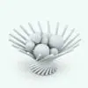 Rotation Fruit Bowl Revit Kitchen Decoration Family in 3D and rendered without materials to showcase details better. This decoration Revit family is ideal for kitchens, dining rooms, restaurants and more.