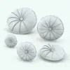 Folded Round Revit Cushion Family in different sizes and angles to showcase its parametric flexibility. This family, while shown in black and white on this image, does come with the materials/textures shown on the main image of this product, so you can just insert it into your Revit project, load the textures and hit the render button. Don't let this opportunity pass and add this Folded Round Revit Cushion Family to your cart today.