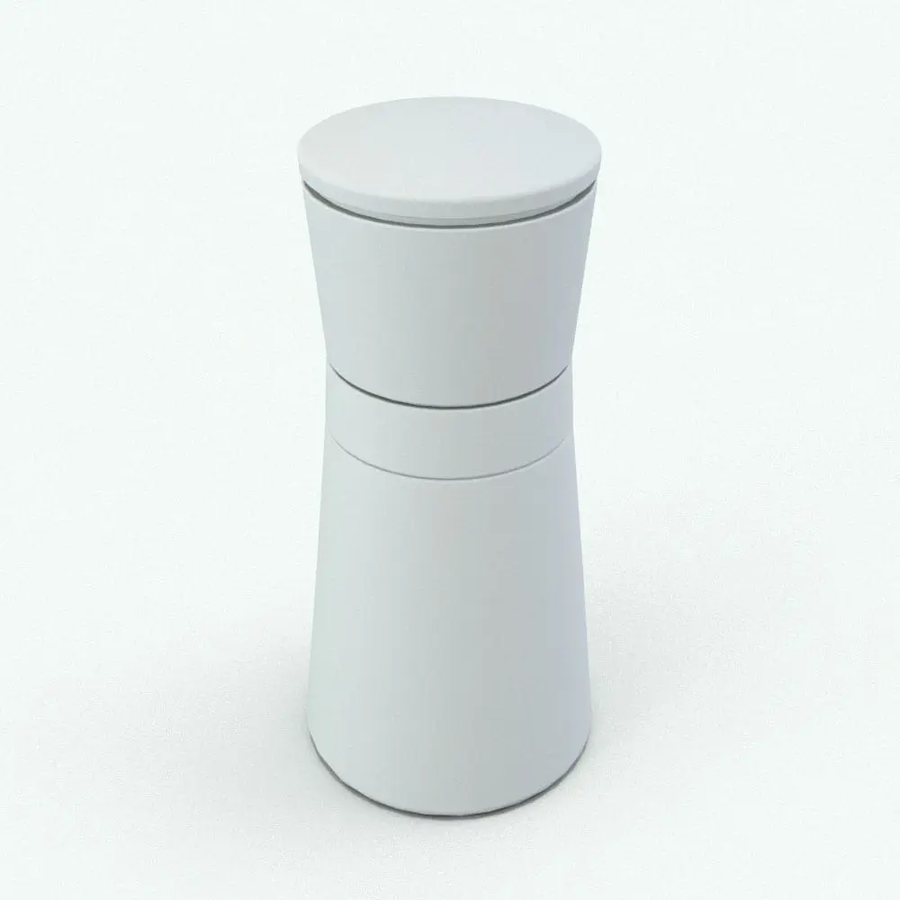 Revit Family / 3D Model - Salt and Pepper Mill Perspective Salt And Pepper Decoration Revit Family in 3D and rendered without materials (ambient occlusion style) to show the details better. Ideal for restaurants, kitchens and more, this Revit kitchen decoration family is the perfect blend of realism and sophistication.