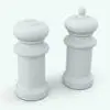 3D Grinder Shaker Decoration Revit Family in both presentations (salt and pepper). While this image doesn't show the materials, the family DOES include the materials shown in the main image. Get this Revit decor family now and make your kitchens stand out.