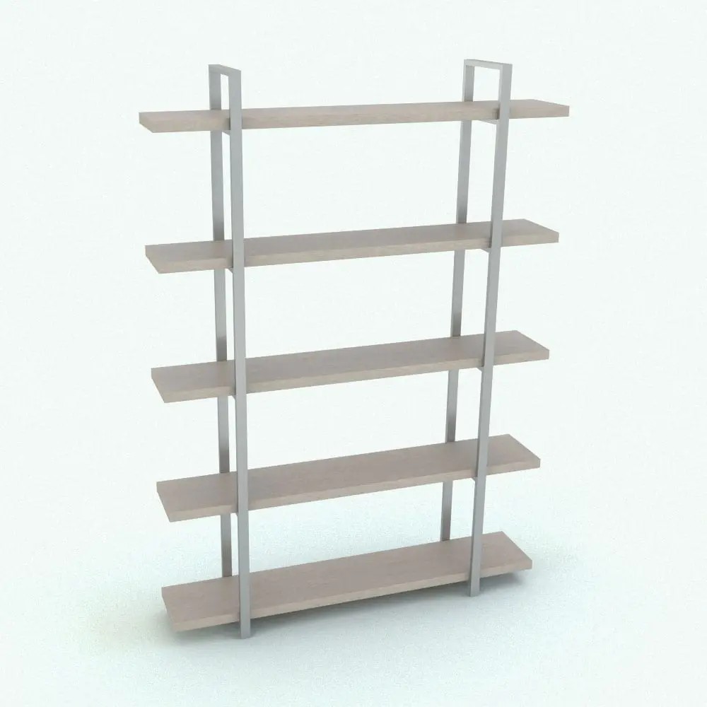 Revit Family / 3D Model - Shelves Revit Bookshelf Family Rendered in full color Shelves Revit Bookshelf Family rendered in a light wood finish and metallic structure to add contrast. This family is fully parametric and it will allow you to change the width, depth, height, number of shelves and more. Ideal for residential, institutional or office settings, this Shelves Revit Bookshelf Family is definitely a keeper! Get it now and see for yourself.