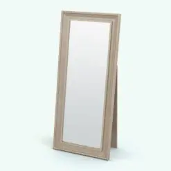 Simple Standing Revit Mirror Family in 3D and rendered with a light-colored wood finish. Ideal for mud rooms, living rooms, hallways, bedrooms or even retail spaces, this Revit mirror family will take your renders to the next level!