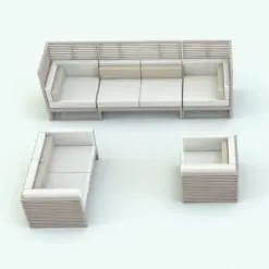 Slats Outdoor Furniture Revit Set rendered in a light colored palette. Ideal for modern exterior projects, this fully parametric set of 3 families that includes corner sofa Revit family, sofa Revit family and sectional Revit family will transform your exterior spaces in just a few clicks, not to mention that it is also render-ready. Get this Slats Outdoor Furniture Revit Set today and see for yourself.