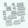 Slats Outdoor Furniture Revit Set in different sizes and configurations. In this image you can see all three included families and how each one of them can transform into many different sizes and configurations. Don't wait any longer and get this Outdoor Furniture Revit Set today.