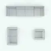 Outdoor Furniture Revit Set in top view and rendered without materials to see the shapes and details better. These three families are fully parametric, easy to use and render ready. Just load them into your project, load the textures (or use your own) and hit the render button for instant results. Add this Outdoor Furniture Revit Set to your cart now and see for yourself.