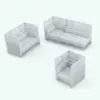 Slats Outdoor Furniture Revit Set in a different arrangement to show its versatility. Including two Revit sofa families and one Revit sectional family, this set is the perfect blend of contemporary and elegant!.