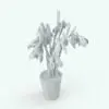 Snowdrop Revit Plant Family in 3D and rendered in black and white (ambient occlusion style) to show the details better. Ideal for tabletops, side tables, bookshelves, desks and more, this beautiful Revit plant will make your 3D renderings look finished. Don't wait any longer and get it now!