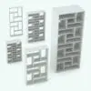 Spiral Shelves Revit Bookshelf Family rendered in different sizes and configurations to show its parametric flexibility. Ideal for living rooms, offices, schools and many other types of projects, this Revit bookshelf family will transform your spaces in a few clicks.